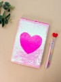 Блокнот с пайетками «Love», pink, 21х14,5 см, плотность 70 гр.