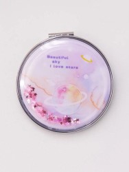 Зеркало-шейкер раскладное "Planet stars", pink (7*7 см)