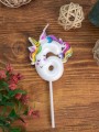 Свеча для торта "Unicorn" цифра 6, (6 см)