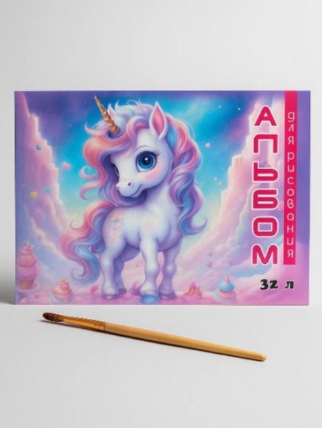 Альбом для рисования "Единороги", А4 32л 