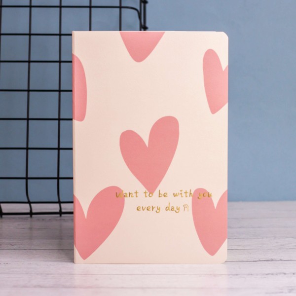 Тетрадь (A5) "Pink hearts big", (13.5*20.5) 
