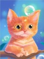 Алмазная мозаика "Рыжий кот с пузырями", 15х20 см
