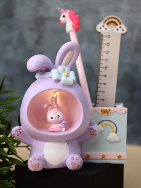 Ночник - подставка для канцелярских принадлежностей «Rainbow bunny», purple (14,5 см), пластик 