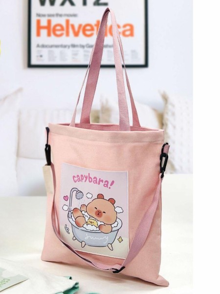 Сумка шоппер "Capybara in the bath", pink 