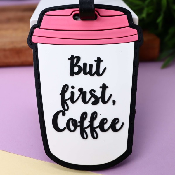 Бирка для багажа "But first coffee" 
