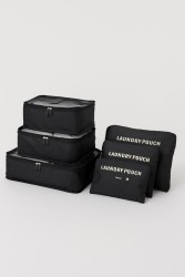 Набор органайзеров для путешествий 6 шт. "Laundry pouch", black