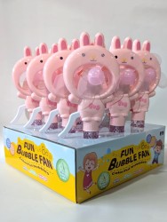 Портативный механический ручной вентилятор «Round rabbit», pink, шоу-бокс 12 шт.