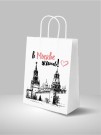 Пакеты подарочный iLikeGift  "В Москве жить!", белый (24*14*30 см)