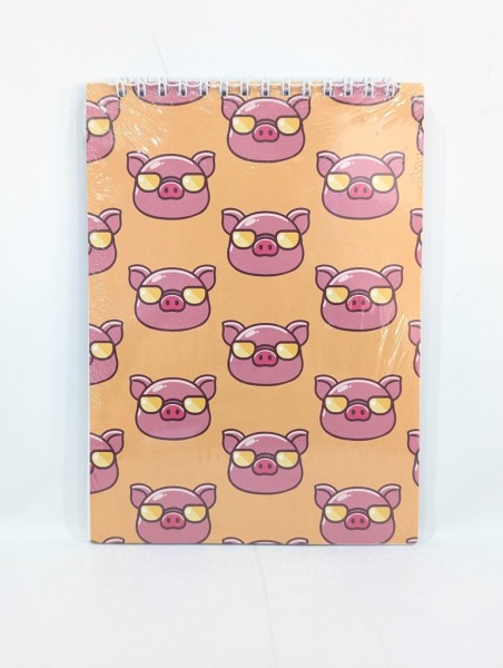 Скетчбук «Many cool pigs with glasses», 14х20 см,  плотность 100 гр 