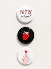 Набор значков 3 шт. iLikeGift "Perfect Strawberry"