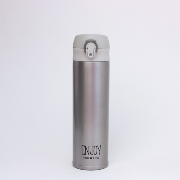 B-HS-6802-Z ТЕРМОС "Enjoy you life!" silver 500ml 