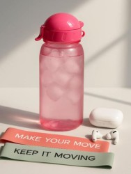 Бутылка "Classic" с трубочкой, pink (400 ml)