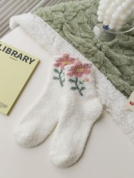 Носки iLikeGift «Cute flower», white, мужские/женские евро размер 37-41