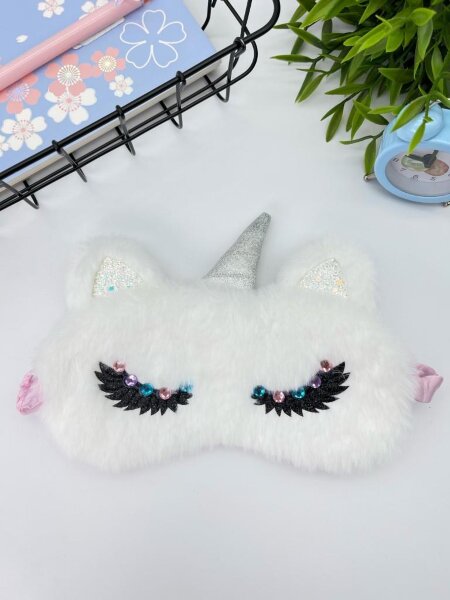 Маска для сна "Unicorn eyelashes", white 