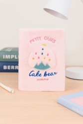 Блокнот плюшевый "Cake bear", pink, 22 х 15 см, плотность 80 гр.