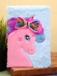 Блокнот плюшевый "Unicorn bow", blue, 21х15 см, плотность 80 гр.