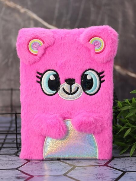 Блокнот плюшевый «Happy mouse», holography purple, 21 х 15 см, плотность 80 гр. 