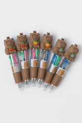 Разноцветная мини-ручка 4 в 1 "Capybara with berry", mix