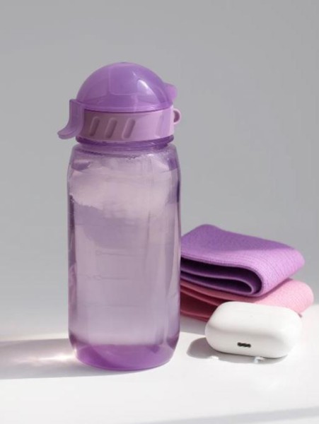 Бутылка "Classic" с трубочкой, purple (400 ml) 