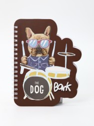 Блокнот на спирали (B6) "Dog drummer", brown (13*18)