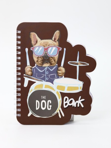 Блокнот на спирали (B6) "Dog drummer", brown (13*18) 