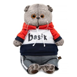 Мягкая игрушка "Кот Басик в костюме в стиле спорт-шик" (22 см)