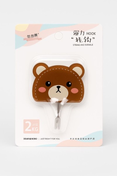 Крючок на липучке «Bear», brown 
