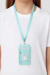 Футляр для карт на ленте "Rabbit strawberry", green