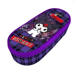 Пенал корпусный овальный "Kuromi", (21*8,5*5 см)