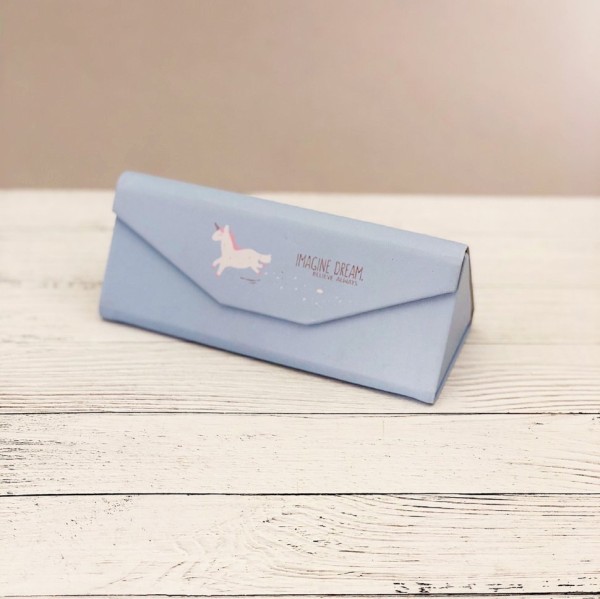 Чехол для очков "Happy unicorn" blue 