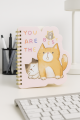 Блокнот на спирали (B6) "Cat you are the best", pink (13*18)