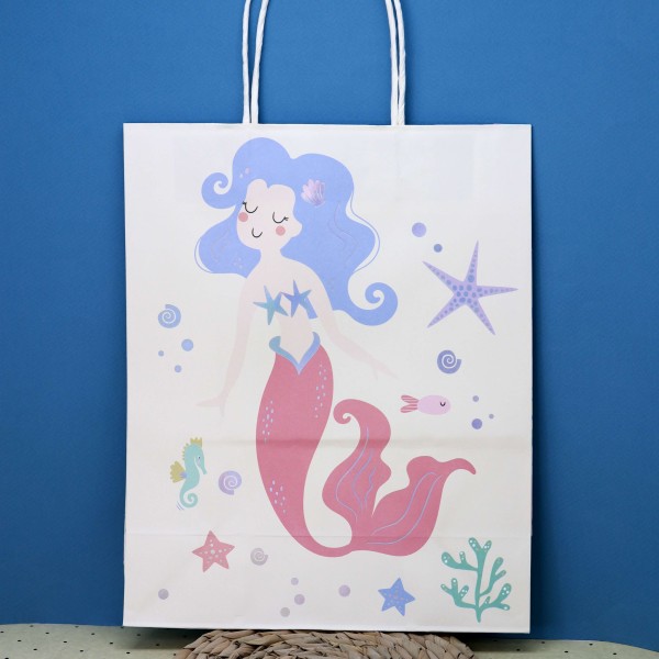 Пакет подарочный (M) «Magic mermaid», white (26*32*12) 