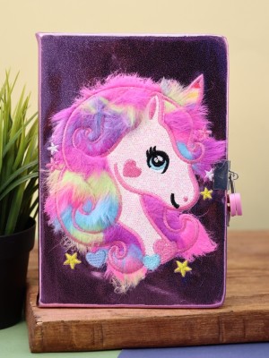 Блокнот плюшевый "Beautiful unicorn", purple, 21х15 см, плотность 80 гр.