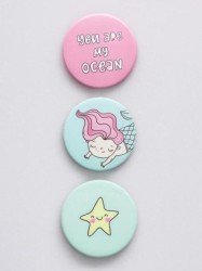 Набор значков 3 шт. iLikeGift "Mermaid"