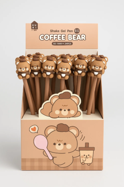Ручка "Coffee bear", mix, шоу-бокс 24 шт. 