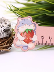 Линейка ECO из дерева «Хомячок и клубника»