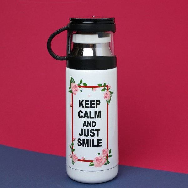 B-HS-6750-Z ТЕРМОС "Keep Calm" white 350ml 
