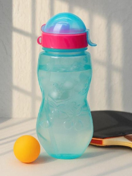 Бутылка "Fruit" с трубочкой, blue (400 ml) 