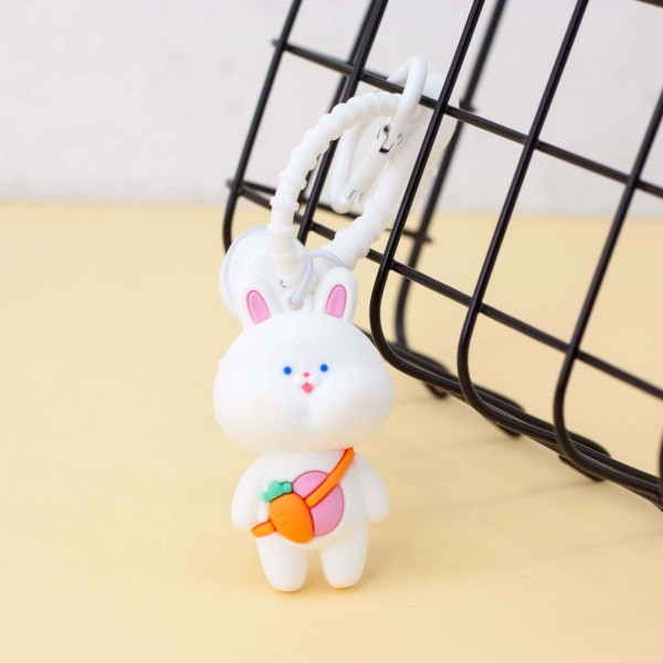Брелок с колокольчиком "Bag bunny", white 