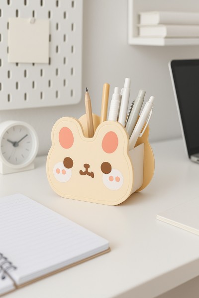 Органайзер для канцелярских и кухонных принадлежностей "Cute hare", white 