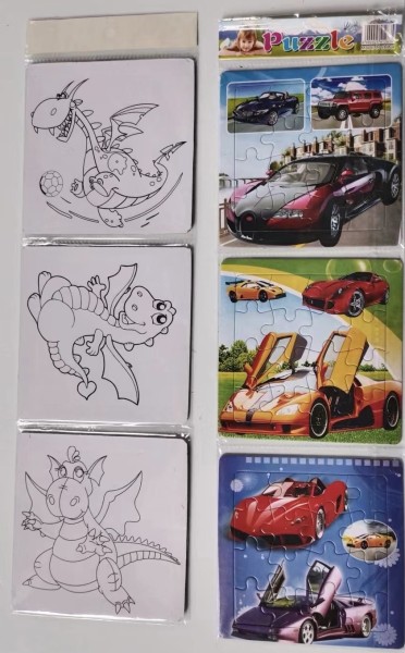 Набор пазлы "Авто", 3шт, 14*14см 