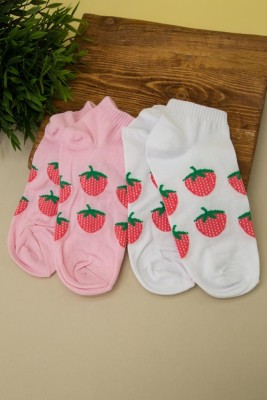 Носки женские "Strawberry Pink and White", р.35-40, 2 пары