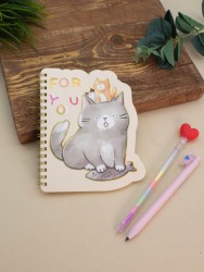 Блокнот на спирали (B6) "Cat for you", yellow (13*18)