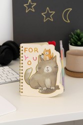Блокнот на спирали (B6) "Cat for you", yellow (13*18)