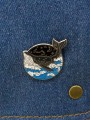 Значок металлический iLikeGift "Whale in the ocean"