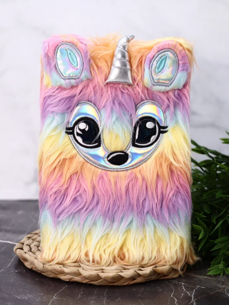 Блокнот плюшевый «Rainbow lama», holography, 21,5х14,5 см, плотность 80 гр. 