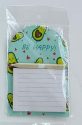 Магнитный блок для записей с карандашом «Happy avocado», green, 10х14 см
