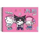 Альбом для рисования А4 "Hello Kitty and friends", 40 л, на гребне, мелов. обложка 235 гр/м2