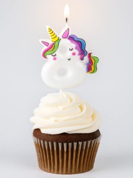 Свеча для торта "Unicorn" цифра 8, (6 см) 