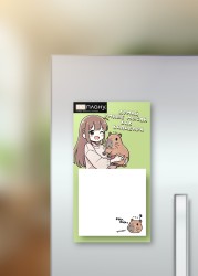 Магнитный блок для заметок "Cute capybara girl", плотность 80 г.